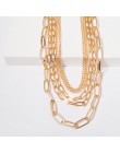 Gotycki kubański masywny łańcuch duży choker naszyjnik Collares Hip Hop wielowarstwowe żelazo gruby długi naszyjnik Steampunk ko