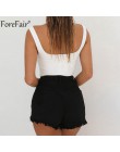 Forefair V Neck bez rękawów Sexy body damski letni kombinezon jednoczęściowy biały czarny kombinezon bez pleców body na ramiączk