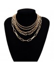 Gotycki kubański masywny łańcuch duży choker naszyjnik Collares Hip Hop wielowarstwowe żelazo gruby długi naszyjnik Steampunk ko