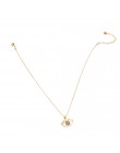 Złoty kolor oczu naszyjnik dla kobiet długi łańcuch kryształ turecki wisiorek oko naszyjniki Trendy Rhinestone collier Choker bi