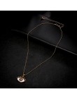 Złoty kolor oczu naszyjnik dla kobiet długi łańcuch kryształ turecki wisiorek oko naszyjniki Trendy Rhinestone collier Choker bi
