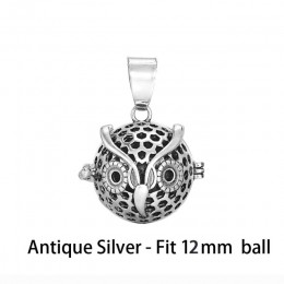1pc Hollow Cage pudełko w kształcie kuli miedzi korona sowa Essetial Oil dyfuzor naszyjnik medalion dreamcatcher wisiorki dla DI