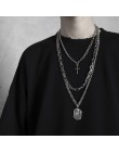 HUANZHI Vintage krzyż krótki linijka wisiorek srebrny kolor Metal wielowarstwowy Punk długi łańcuch naszyjniki dla kobiet Party 