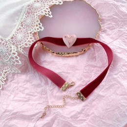 Korea Pearl Choker naszyjnik serce miłość naszyjnik koronkowe aksamitne krótkie obojczyka naszyjniki biżuteria dziewczyna słodka