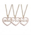 3 sztuk/zestaw Best Friends naszyjnik złoty wisiorek w kształcie serca BFF naszyjniki przyjaźń Choker dla kobiet dziewczyn siost