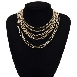 Gotycki kubański masywny łańcuch duży choker naszyjnik Collares Hip Hop wielowarstwowe żelazo gruby długi naszyjnik Steampunk ko