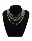 Gotycki kubański masywny łańcuch duży choker naszyjnik Collares Hip Hop wielowarstwowe żelazo gruby długi naszyjnik Steampunk ko