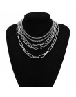 Gotycki kubański masywny łańcuch duży choker naszyjnik Collares Hip Hop wielowarstwowe żelazo gruby długi naszyjnik Steampunk ko