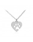 Hollow pet paw drukuje naszyjniki pies miłośnik kotów biżuteria z motywem zwierząt domowych serce puppy memorial naszyjnik charm