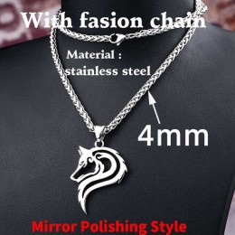 Beier stal nierdzewna 316L dropshipping gorący bubel viking wilk mężczyźni naszyjnik celt głowa wilka wisiorek biżuteria LP302