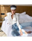 Fantoye Sexy body z długim rękawem kobiety 2020 wiosna zima czarny Slim kombinezony bodycon pajacyki damskie rozciągliwe body to