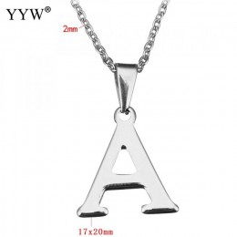 2018 najnowszy moda naszyjniki Z wisiorem w kształcie litery od A do Z naszyjnik choker ze stali nierdzewnej naszyjnik kobiety/m