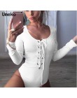 Bodycon body kobiety z długim rękawem bandaż jednolity kolor Casual pajacyki wokół szyi różowe panie Plus rozmiar 5xl kobiece bo