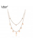 Lokaer Trendy Bohemia ze stali nierdzewnej dwuwarstwowy urok choker łańcuszek naszyjnik biżuteria plażowa naszyjnik dla kobiet N