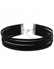 Moda prosta konstrukcja PU skóra krótki naszyjnik charms kobiety Punk Style czarny czerwony komunikat Choker naszyjnik biżuteria