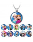 Nowe księżniczki Elsa i Anna dziewczyny zdjęcie z kreskówek srebro/wisiorek z brązu naszyjnik 25mm szkło Cabochon dziewczyna biż