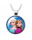 Nowe księżniczki Elsa i Anna dziewczyny zdjęcie z kreskówek srebro/wisiorek z brązu naszyjnik 25mm szkło Cabochon dziewczyna biż