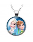 Nowe księżniczki Elsa i Anna dziewczyny zdjęcie z kreskówek srebro/wisiorek z brązu naszyjnik 25mm szkło Cabochon dziewczyna biż