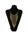 2020 nowy, z kołnierzykiem Fashion nit naszyjnik dla kobiet w stylu Vintage długie frędzle Choker naszyjnik punkowy łańcuszek zł