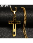 2019 moda krzyż naszyjnik Choker ze stali nierdzewnej naszyjnik dla mężczyzn złoty kolor oświadczenie naszyjnik biżuteria collar