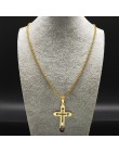 2019 moda krzyż naszyjnik Choker ze stali nierdzewnej naszyjnik dla mężczyzn złoty kolor oświadczenie naszyjnik biżuteria collar