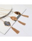 Kwiat sześciokąt Abalone shell Leopard naszyjnik frędzle długi łańcuszek naszyjnik sweter moda biżuteria geometryczna