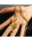 2019 moda krzyż naszyjnik Choker ze stali nierdzewnej naszyjnik dla mężczyzn złoty kolor oświadczenie naszyjnik biżuteria collar