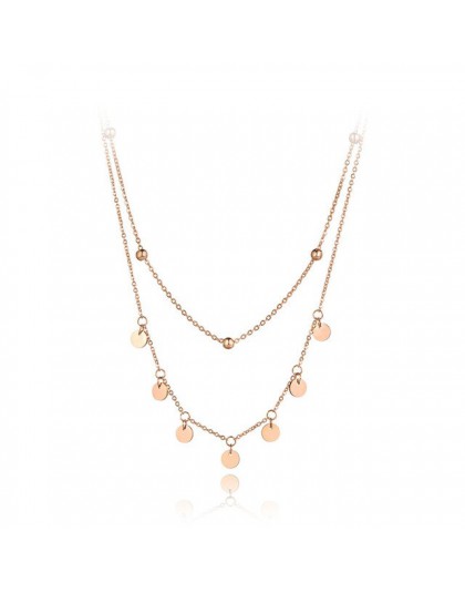 Lokaer Trendy Bohemia ze stali nierdzewnej dwuwarstwowy urok choker łańcuszek naszyjnik biżuteria plażowa naszyjnik dla kobiet N