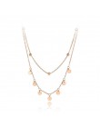 Lokaer Trendy Bohemia ze stali nierdzewnej dwuwarstwowy urok choker łańcuszek naszyjnik biżuteria plażowa naszyjnik dla kobiet N