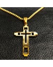 2019 moda krzyż naszyjnik Choker ze stali nierdzewnej naszyjnik dla mężczyzn złoty kolor oświadczenie naszyjnik biżuteria collar