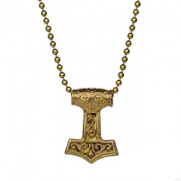 Mężczyzna Punk naszyjnik w stylu Vintage Norse Viking Thor młot mitologii bóg naszyjniki biżuteria