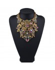 MYDANER moda marka Rhinestone wielobarwny czeski dobrej jakości Chunky Collar kobiety Choker Maxi komunikat naszyjnik biżuteria