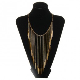 2020 nowy, z kołnierzykiem Fashion nit naszyjnik dla kobiet w stylu Vintage długie frędzle Choker naszyjnik punkowy łańcuszek zł
