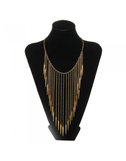 2020 nowy, z kołnierzykiem Fashion nit naszyjnik dla kobiet w stylu Vintage długie frędzle Choker naszyjnik punkowy łańcuszek zł