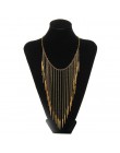 2020 nowy, z kołnierzykiem Fashion nit naszyjnik dla kobiet w stylu Vintage długie frędzle Choker naszyjnik punkowy łańcuszek zł