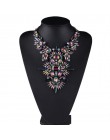 MYDANER moda marka Rhinestone wielobarwny czeski dobrej jakości Chunky Collar kobiety Choker Maxi komunikat naszyjnik biżuteria