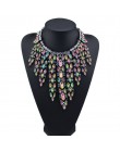 MYDANER moda marka Rhinestone wielobarwny czeski dobrej jakości Chunky Collar kobiety Choker Maxi komunikat naszyjnik biżuteria