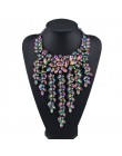 MYDANER moda marka Rhinestone wielobarwny czeski dobrej jakości Chunky Collar kobiety Choker Maxi komunikat naszyjnik biżuteria