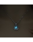2.2*1.5cm Luminous świecące w ciemności lotus w kształcie kwiatu naszyjnik dla kobiet biżuteria