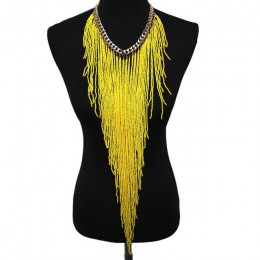 MANILAI styl boho Design kobiety moda urok biżuteria żywica koralik ręcznie długi Tassel komunikat Link choker łańcuszek naszyjn