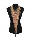 MANILAI styl boho Design kobiety moda urok biżuteria żywica koralik ręcznie długi Tassel komunikat Link choker łańcuszek naszyjn