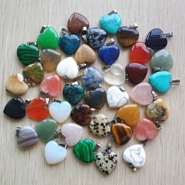 Hurtownie 50 sztuk/partia 2020 Assorted heart natural stone charms zawieszki do tworzenia biżuterii dobrej jakości 20mm darmowa 