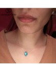 Niebieski biały Opal Hamsa naszyjnik na zamówienie ręcznie Fatima wisiorek naszyjnik kobiety przezroczyste choker łańcuszek biżu