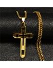 2019 moda krzyż naszyjnik Choker ze stali nierdzewnej naszyjnik dla mężczyzn złoty kolor oświadczenie naszyjnik biżuteria collar