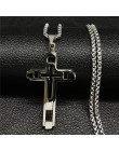 2019 moda krzyż naszyjnik Choker ze stali nierdzewnej naszyjnik dla mężczyzn złoty kolor oświadczenie naszyjnik biżuteria collar