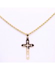 2019 moda krzyż naszyjnik Choker ze stali nierdzewnej naszyjnik dla mężczyzn złoty kolor oświadczenie naszyjnik biżuteria collar