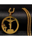 2019 moda krzyż naszyjnik Choker ze stali nierdzewnej naszyjnik dla mężczyzn złoty kolor oświadczenie naszyjnik biżuteria collar