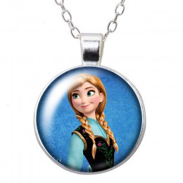 Nowe księżniczki Elsa i Anna dziewczyny zdjęcie z kreskówek srebro/wisiorek z brązu naszyjnik 25mm szkło Cabochon dziewczyna biż