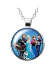 Nowe księżniczki Elsa i Anna dziewczyny zdjęcie z kreskówek srebro/wisiorek z brązu naszyjnik 25mm szkło Cabochon dziewczyna biż