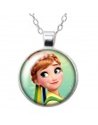Nowe księżniczki Elsa i Anna dziewczyny zdjęcie z kreskówek srebro/wisiorek z brązu naszyjnik 25mm szkło Cabochon dziewczyna biż